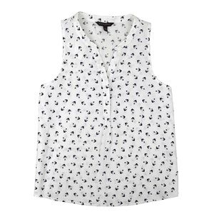 🐆Banana Republic, White/blue anchors Tank